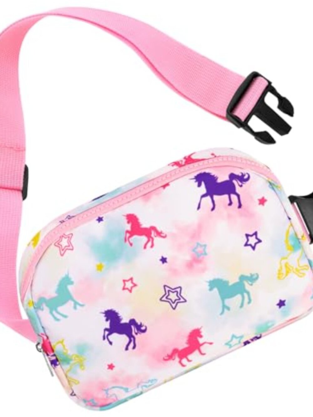 Kids Fanny Pack with Adjustable Belt Unicorn Print Crossbody Waist Bag for Boys